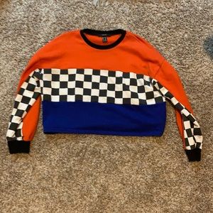 Forever 21 Checkered red and blue crop top